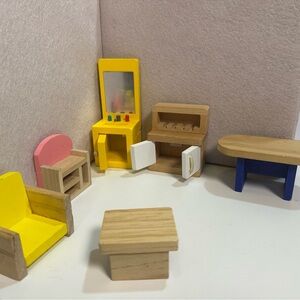 Miniture Wooden Dollhouse Furniture Set